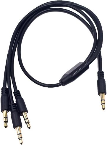 1.6ft 3.5mm Splitter Audio Cable, 1 Male to 2 Ways Male 1/8 Inch 3.5mm TRS Stereo Jack Headphones Splitter Adapter Y AUX Cable for Smartphones, Computers, MP3s, Earphones, Speakers in Saudi Arabia