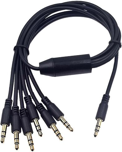 1.6ft 3.5mm Splitter Audio Cable, 1 Male to 2 Ways Male 1/8 Inch 3.5mm TRS Stereo Jack Headphones Splitter Adapter Y AUX Cable for Smartphones, Computers, MP3s, Earphones, Speakers in Saudi Arabia