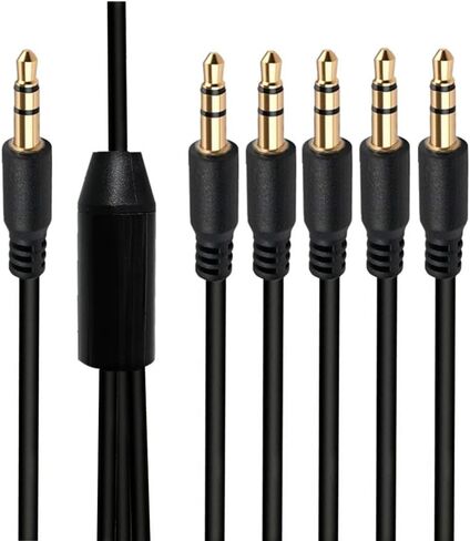 1.6ft 3.5mm Splitter Audio Cable, 1 Male to 2 Ways Male 1/8 Inch 3.5mm TRS Stereo Jack Headphones Splitter Adapter Y AUX Cable for Smartphones, Computers, MP3s, Earphones, Speakers in Saudi Arabia