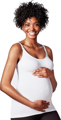 Bravado Designs Women's Seamless Maternity Nursing Tank Top for Breastfeeding, Pregnancy Must Have with Built in Bra, Black, X-Large in Saudi Arabia