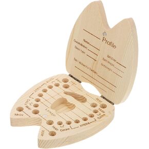 Kisangel 1pc Baby Tooth Save Box Tooth Fairy Box Teeth Souvenir Box Wooden Tooth Keepsake Box Memory Collection Teeth Storage Container in Saudi Arabia