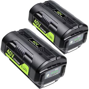 FSKE 2Pack 6.2Ah 40V Battery Replacement for Ryobi 40V Battery OP4050 OP4026 OP40201, Compatible with All Ryobi 40V Cordless Power Tools