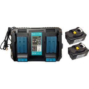 2pcs Replacement Battery for Makita BL1850B 18V LXT Lithium-ion (18V 5.0Ah),1pc Replacement Dual Switch Charger for Makita DC18RD DC18RC