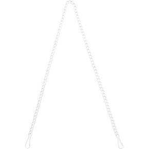 Bieye Metal Chain with Safety Hooks for Tiffany Style Stained Glass Window Panel Hangings, 30 inches Long White Plating, Chain005