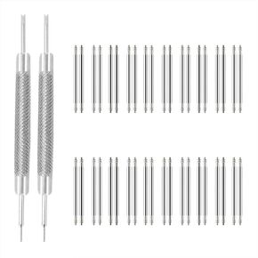 Honbay Watch Accessories 40PCS L 20mm Dia 1.5mm Stainless Steel Spring Bars Pins Watch Replacement Band Strap Link Pins Watch Lugs with 2PCS Double Tip Watch Band Remove Tool Spring Bar Repair Tool