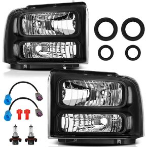 مجموعة مصابيح أمامية مناسبة لـ 1999-2004 Ford F250 F350 F450 F550 Super Duty/00-04 Ford Excursion 1999 2000 2001 2002 2003 2004 Ford F-250 F-350 F-450 F-550 in Kuwait