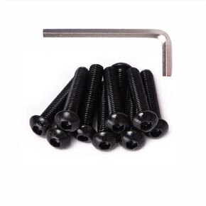 150PCS M6 x 12/16/20/25/30mm Button Head Hex Socket Cap Screws Bolts Nuts Washer Assortment Kit, 10.9 Grade Alloy Steel Black Oxide, Metric Bolts and Nuts Assortment,Fully Threaded
