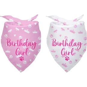 Birthday Girl Dog Bandanas Dog Birthday Girl Dog Happy Birthday Dog Bandana for Girls Photo Prop Dog Birthday Supplies Dog Scarf for Dog Lover Pet Lover Gifts Pack of 2