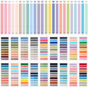 Book Annotation Kit with 3600 Pcs Book Annotation Tabs and 24 Pcs Aesthetic Highlighters Morandi Page Flags Marker Sticky Notes Index Tabs for Files Classification School Office