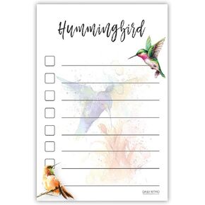 Hummingbird Sticky Notes to Do List | Hummingbird Themed Gift for Women | Bird Watcher Lover Birthday Hummingbirds Gifts | Notepad 4x6 50 Pages Made in USA