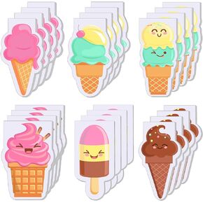 Teling 24 Pcs Ice Cream Party Favors Ice Cream Notes Small Cute Notebook Ice Cream Cones Pocket Notebook Mini Pocket Notepad for Office Class Gifts Rewards
