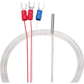 uxcell PT100 RTD Temperature Sensor Probe 3 Wires Cable Thermocouple Stainless Steel 100cm(3.3ft) (Temperature Rang: -50 to 200C)
