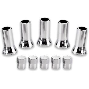 10 PCS Car TR413AC Leakproof Tire Valve Cover, Universal Alloy Wheel Valve Stem Sleeve and Cover Trim Kit (Silver)