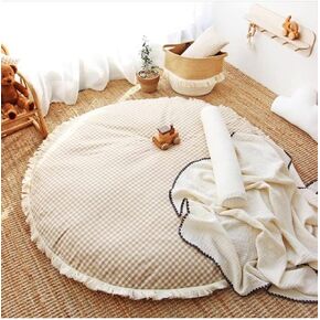 Baby Play Mat for Infant Toddler Round Crawling Mat Detachable Washable Baby Room Area Rug Floor Mat Playmats Carpet for Activity Floor Mat Kids Room Decorative, Brown