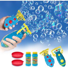 Bubble Gun for Kids - Bubble Machine Gun in Submarine&Rocket Shaped with 2 Bottles of Bubble Solution, Automatic Bubble Gun for Toddlers, Toy Gift for Boys and Girls(2 Pcs) in Kuwait