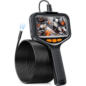Borescope, Endoscope Camera with Light, 1080P HD Inspection Camera IP67 Waterproof Snake Camera 4.3" Screen Borescope Camera with Light, Semi-Rigid Cable (6.5FT)