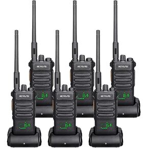Retevis RT86 Long Range Walkie Talkies for Adult, High Power 2 Way Radios, Heavy Duty Two Way Radios, Shatterproof Display, 2600mAh, for Commercial Construction(6 Pack)