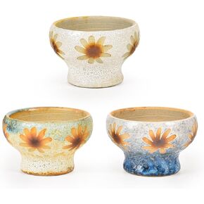 Sungmor Hand Painted Ceramic Planters, Vintage Centerpieces Vase, 11 inches Tall Pottery Flower Vase for Home Decor, Colorful Ceramic Large Vase for Flower Arrangements, Dired Flower, Pampas Grass