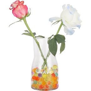 Flower Vase for Decor-Clear Glass Vases for Flowers，Dried Flower Centerpieces, Home Decor Living Room Kitchen Office Wedding Party, Hotel (Amber)