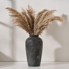 Large Ceramic Rustic Vase, 11 inch Minimalist Decorative Vase, Farmhouse Tall Vase for Home Decor, Living Room, Shelf Decor, Enterway, Table Decoration, Bronze