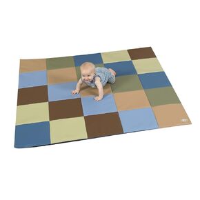 Children's Factory Patchwork Crawly Mat, Cushioned Floor Mat for Kids, Daycare Floor Mat for Babies and Kids