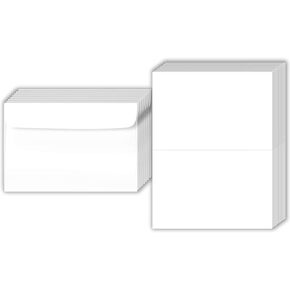 Big Blank Scored Folding Cards Set – 8.5 x 11" White Cardstock and 6 x 9" Envelopes | Perfect for Business Greetings, Invitations, Bridal Shower, Birthday, Weddings | Bulk 50 Cards and 50 Envelopes
