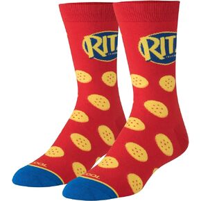 Novelty Crew Socks Men's Women's, Ritz Crackers, Graphic Print, Large