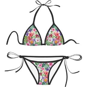 Galaxy Alien Bikini Set for Women Swimsuit Halter Triangle Tie Side Bikini Two Piece Bathing Suit