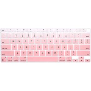 Silicone Keyboard Cover for MacBook Latest Air 13.3" 2020 with M1 Processor (Model A2337) Touch ID Keyboard Skin Compatible with MacBook Air 13 A2179 Keyboard Protector (Gradient Pink)