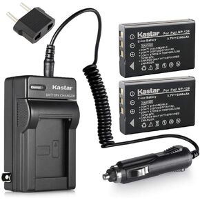 Kastar 2X Battery + Charger for Fujifilm NP-120 Pentax D-LI7 Ricoh DB-43 & FinePix 603 FinePix F10 F11 M603, KYOCERA Contax Tvs, Caplio 300G 400G G3 R330 RR10 RX, Contax BP-1500, Besteker DV-108