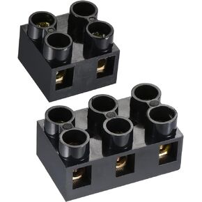 MECCANIXITY Terminal Block 500V 20A Dual Row 2 3 Positions Screw Electric Barrier Strip 5 Pcs