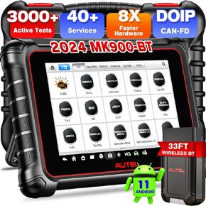 Autel Scanner MaxiCOM MK900-BT, 2024 OS 11 MK900BT Fully Functional Bidirectional Scan Tool, Up of MK900 MX900 MK808BT PRO MK808S MX808S MK808Z, 40+ Reset, CAN FD/DoIP, 3000+ Active Tests, WiFi Print