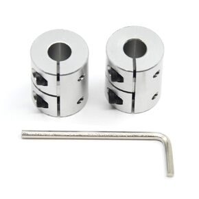 2 PCS 6.35mm to 8mm Shaft Coupling 25mm Length 20mm Diameter Coupler Aluminum Alloy for 3D Printer CNC Machine (6.35x8mm)