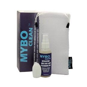 Eyelid Cleansing Brush for Sensitive Skin (1 Pc) + Hydrating Lids and Lash Cleansing Gel (1Pc) + Travel Bag Ideal for Gentle Cleansing of the Eyelids On the Go