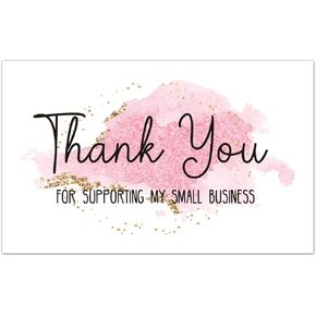 50 Thank You Cards for Small Business, We Appreciate You Supporting My Business Customer Appreciation Note Cards, Package Insert for Purchase Order, 3.5 x 2 inches.