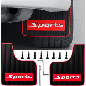 2PCS Car Mud Fender Flaps Splash Guards, Flexible Auto Front and Rear Fender Splash Guards Mud Flaps, Universal Automotive Fender Splash Guards for Car Sedan SUV Truck (Large Sports)