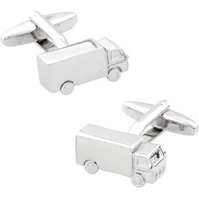 Semi Truck Tractor Trailer Delivery Cargo Pair Cufflinks in Presentation Gift Box & Polishing Cloth