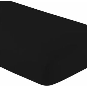 Crescent100% Cotton Black Soft and Comfy Fitted Crib Sheets for Standard Crib and Toddler Mattresses, Hypoallergenic, Breathable for Boys and Girls (Black)