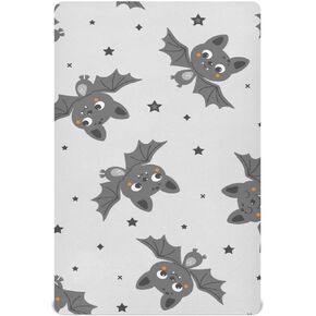 Bat Crib Sheets for Boys Girls,Breathable Skin-Friendly Nursery Bedding Sheet for Standard Crib and Toddler Mattress,S-39 * 27 * 5Inch