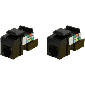 Leviton 41106-RE6 6P6C Voice Grade QuickPort Connector, Black