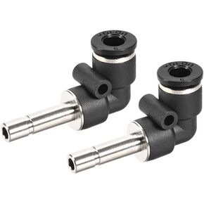 uxcell Push To Connect Tube Fitting Plug-In Elbow Pneumatic Air Push Fit Lock Fitting 4mm Tube OD X 4mm Tube Stem 2pcs