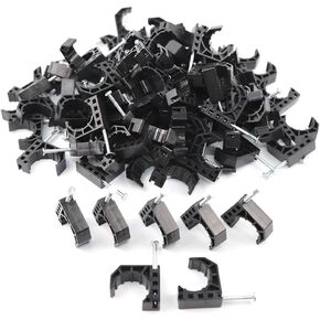 (25 Pack) TMKOOL 1 inch Full J Clamp J-Hook with Nail for 1 inch PEX Pipe Tubing Support (25pcs 1") in Kuwait