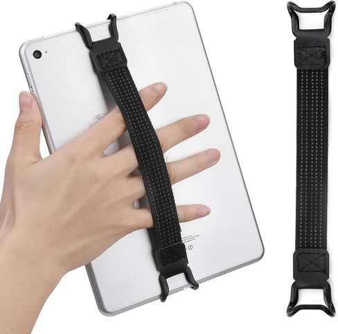 2 Pack Security Tablets Hand Strap Holder, 7.6''-11'' Handle Grip High-Elasticity Bands, Lightweight One-Handed Operation No-Dropping Strap Compatible with iPad/Air Kindle eReaders (Black) in Saudi Arabia