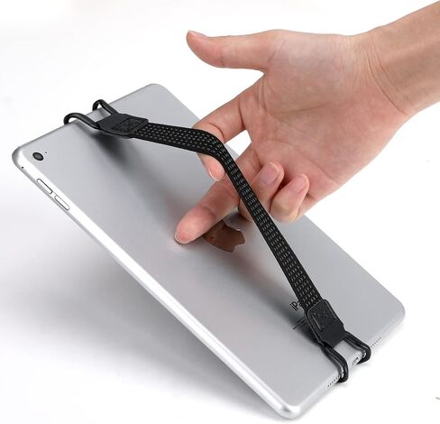 2 Pack Security Tablets Hand Strap Holder, 7.6''-11'' Handle Grip High-Elasticity Bands, Lightweight One-Handed Operation No-Dropping Strap Compatible with iPad/Air Kindle eReaders (Black) in Saudi Arabia