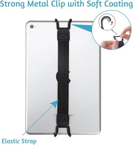 2 Pack Security Tablets Hand Strap Holder, 7.6''-11'' Handle Grip High-Elasticity Bands, Lightweight One-Handed Operation No-Dropping Strap Compatible with iPad/Air Kindle eReaders (Black) in Saudi Arabia