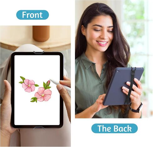 2 Pack Security Tablets Hand Strap Holder, 7.6''-11'' Handle Grip High-Elasticity Bands, Lightweight One-Handed Operation No-Dropping Strap Compatible with iPad/Air Kindle eReaders (Black) in Saudi Arabia
