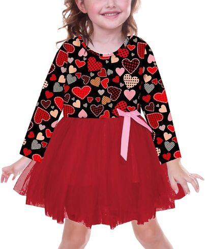 Remimi Toddler Girl Easter Sleeveless Ruffle Layered Dress Bunny Tulle Tutu Dresses 1-6 Years in Saudi Arabia