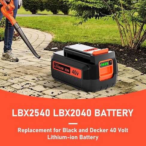بطارية بديلة 3000 مللي أمبير في الساعة LBX2540 لبطارية ليثيوم أيون بلاك اند ديكر 40 فولت + شاحن LCS36/LCS40 متوافق مع بطارية بلاك اند ديكر 40 فولت LBX2540 LBX1540 LBX2040 in Kuwait