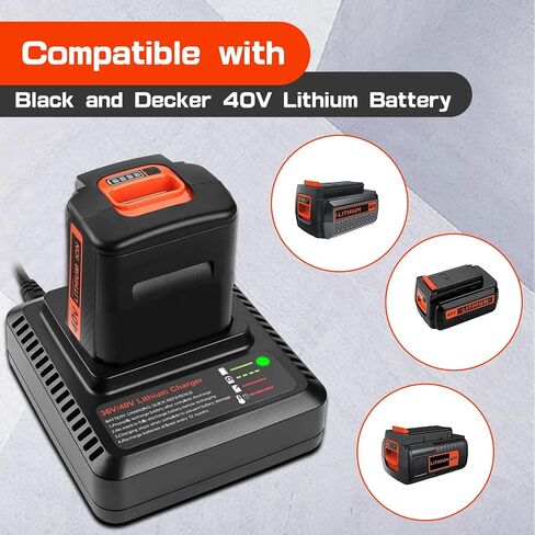 بطارية بديلة 3000 مللي أمبير في الساعة LBX2540 لبطارية ليثيوم أيون بلاك اند ديكر 40 فولت + شاحن LCS36/LCS40 متوافق مع بطارية بلاك اند ديكر 40 فولت LBX2540 LBX1540 LBX2040 in Kuwait