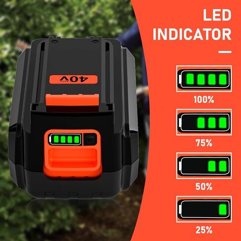بطارية بديلة 3000 مللي أمبير في الساعة LBX2540 لبطارية ليثيوم أيون بلاك اند ديكر 40 فولت + شاحن LCS36/LCS40 متوافق مع بطارية بلاك اند ديكر 40 فولت LBX2540 LBX1540 LBX2040 in Kuwait